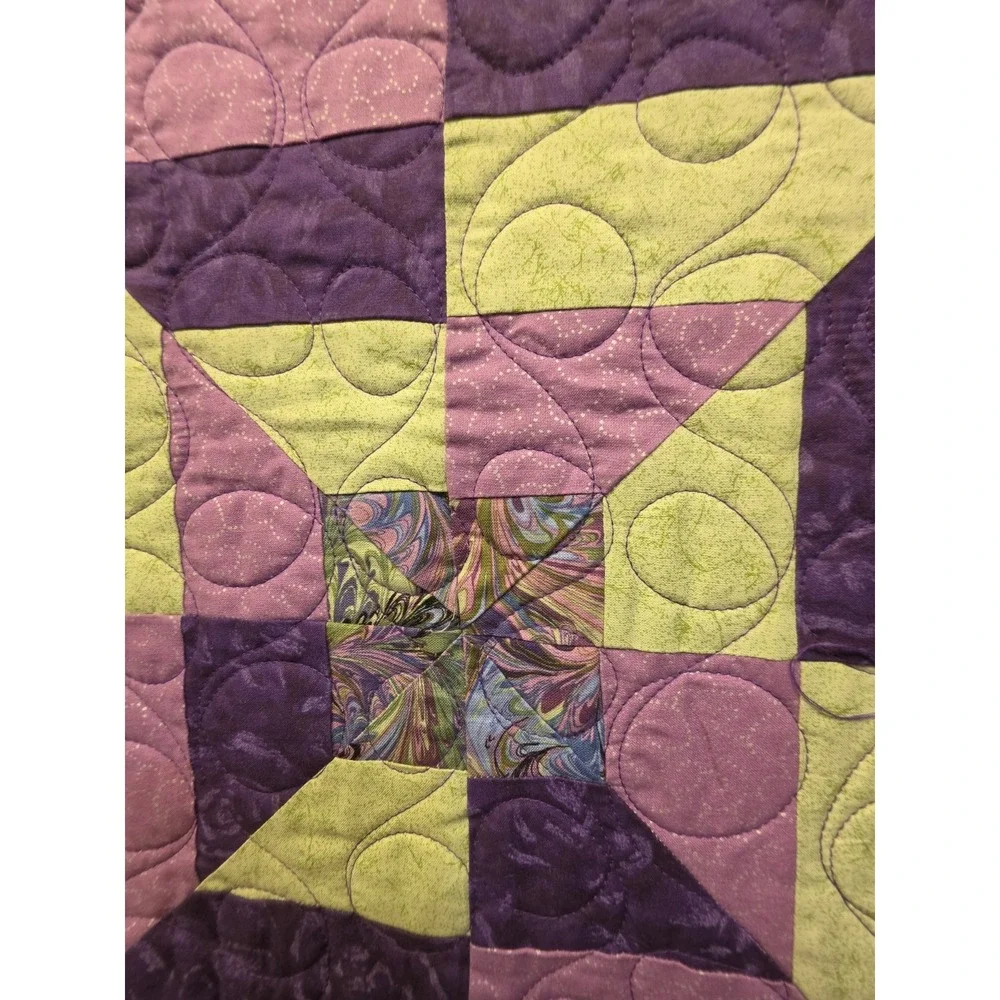 Handmade Purple bed quilt 71